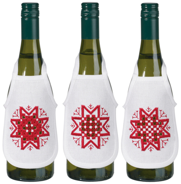 Kit de bordado Estrella Hardanger rojo 3 unidades 10 x 15 cm