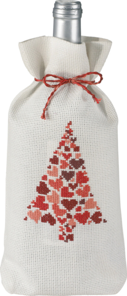 Kit de bordado árbol de Navidad c/ corazones 16 x 28 cm