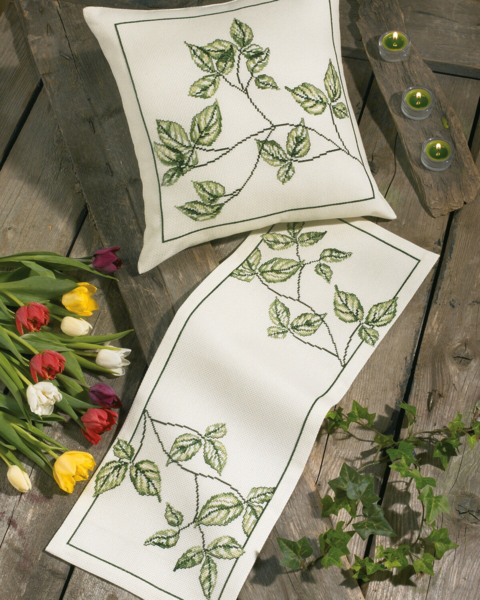 Kit de bordado Rama camino de mesa 39 x 39 cm