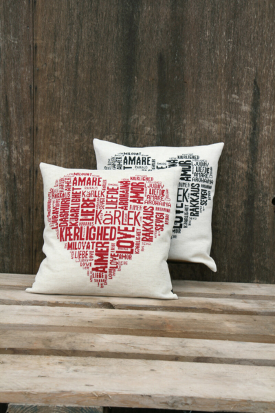 Kit de bordado Love rojo 39 x 39 cm