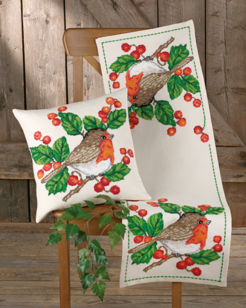 Kit de bordado Petirrojo 40x40 cm
