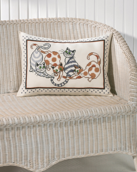 Kit de bordado Cojín de gato 58 x 40 cm