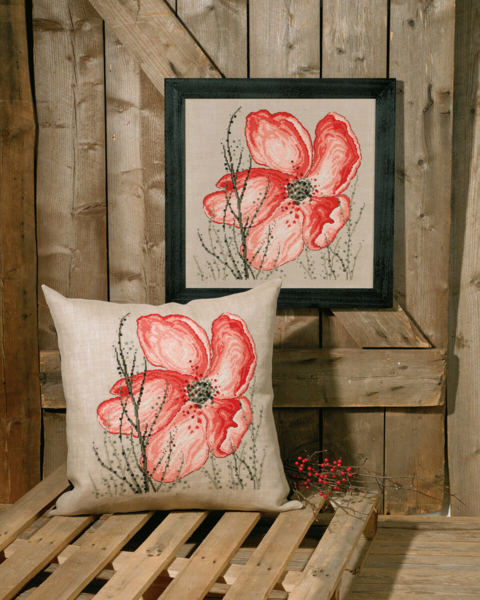 Kit de bordado Amapola 60 x 60 cm