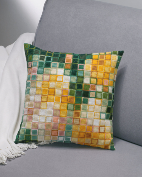 Kit de bordado Pixel rosas 38 x 38 cm