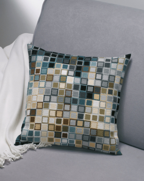 Kit de Bordado Pixel rosas 38 x 38 cm