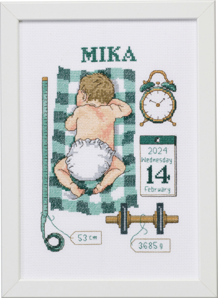 Kit de bordado Recuerdo de bautizo Mika 21 x 30 cm