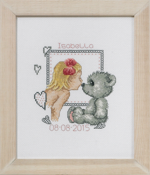 Kit de bordado Beso de oso Isabella 19 x 23 cm