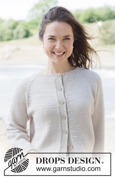 264-16 Frost Petal Cardigan by DROPS Design