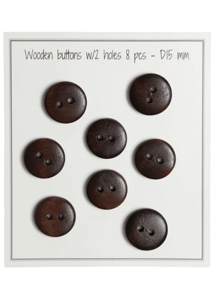 Go Handmade Botones de Madera - UFO (8 piezas) 15 mm