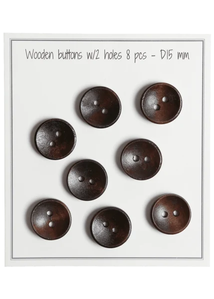Go Handmade Botones Profundos de Madera, Oscuros: 15 mm