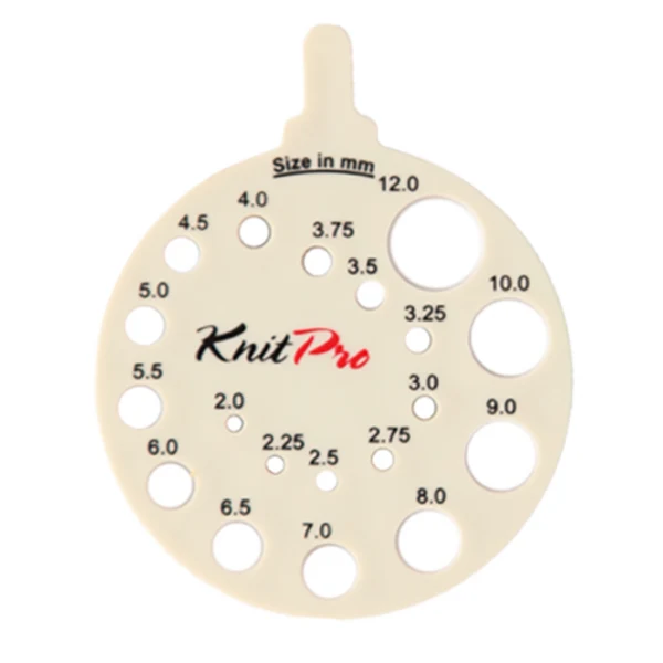 KnitPro Medidor de Aguja BLANCO CRUDO (2-12 mm)