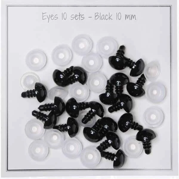 Ojos de seguridad Go Handmade Negros 10 mm (10 pares)