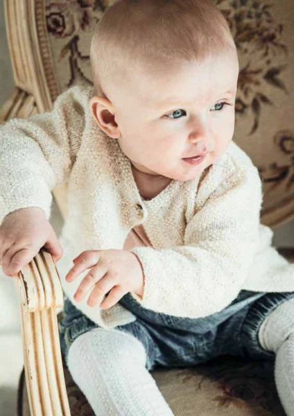 130-1 suéter de bebé con patrón de abalorios