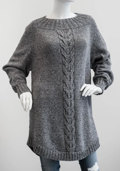 1696 Poncho suéter con giro