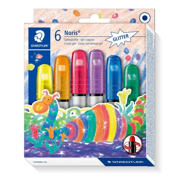STAEDTLER Noris Club Crayones de gel colores purpurina, 6 piezas