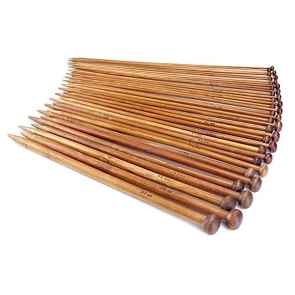 Jumperpindesæt, mørk bambus, 2-10mm, 18 str., 25 cm