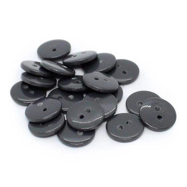 HobbyArts Botones redondos de plástico gris oscuro, 12,5 mm, 20 piezas