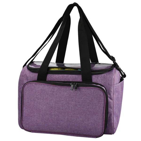 Bolsa de hilo rectangular, grande, violeta
