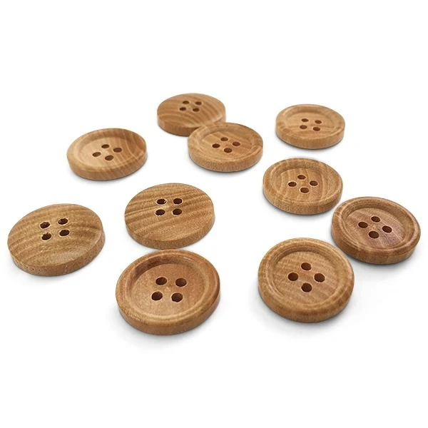 HobbyArts Botón de madera, 20 mm, 10 piezas