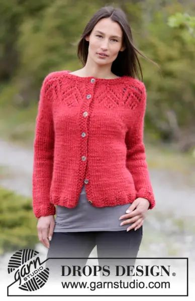 Warm Autumn Cardigan by DROPS Design