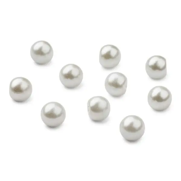 HobbyArts Botones de Perlas, Blancos, 12 mm, 10 piezas