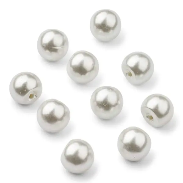 HobbyArts Botones de perlas, Blancos, 18 mm, 10 piezas
