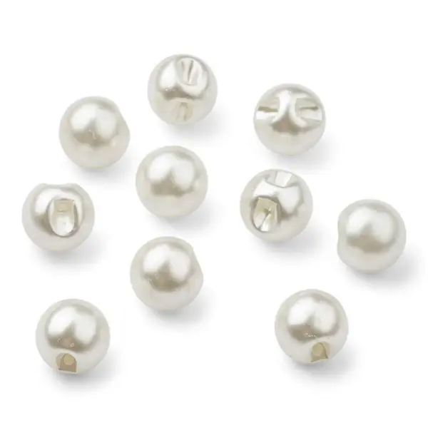HobbyArts Botones de perlas, Blancos, 15 mm, 10 unidades