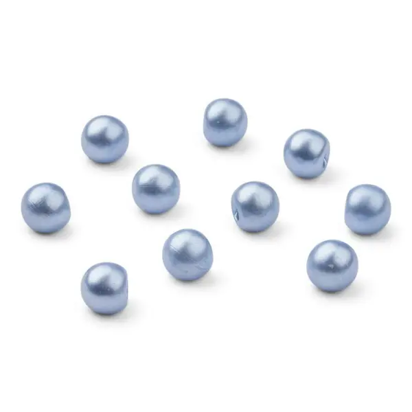 HobbyArts Botones de Perlas, Azul Claro, 12 mm, 10 unidades