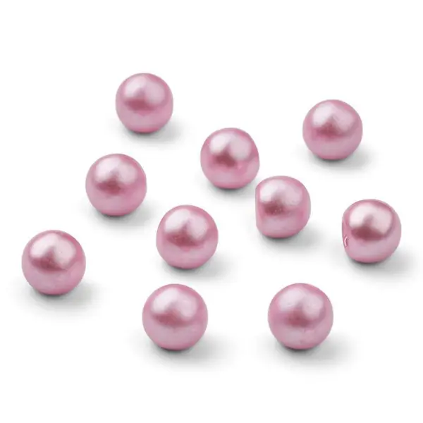 HobbyArts Botones de perlas, Color lila, 12 mm, 10 unidades.