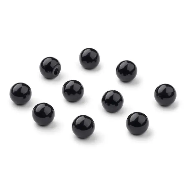 HobbyArts Botones de perlas, Negro, 12 mm, 10 unidades