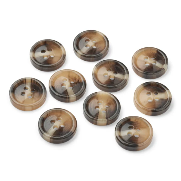 Botones de plástico marrón LindeHobby, 16 mm, 10 uds