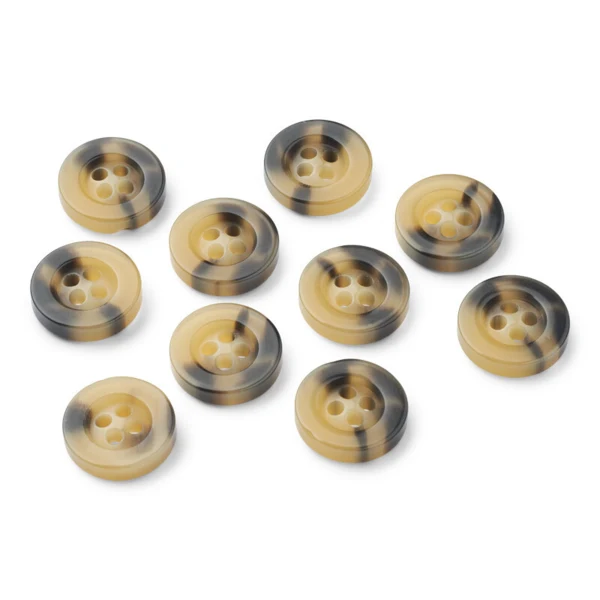 LindeHobby Botones de plástico beige/negro, 28 mm, 10 ud