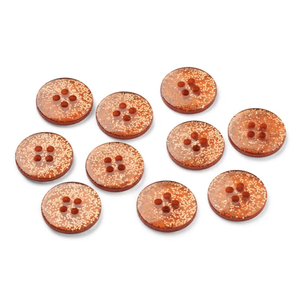 LindeHobby Botones de Purpurina, Cobre, 15 mm, 10 uds