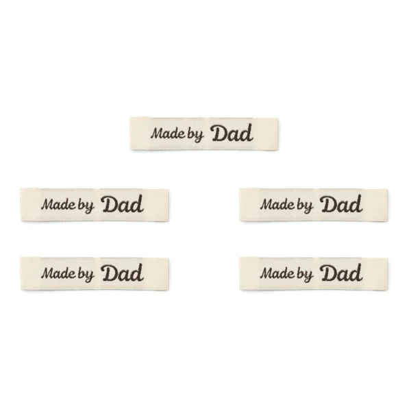 LindeHobby Made By Etiqueta (7 cm x 1 cm), Natural, 5 piezas Made by Dad