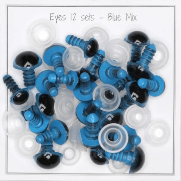 Go Handmade Ojos de seguridad, Azules, Paquete mixto, 12 pares