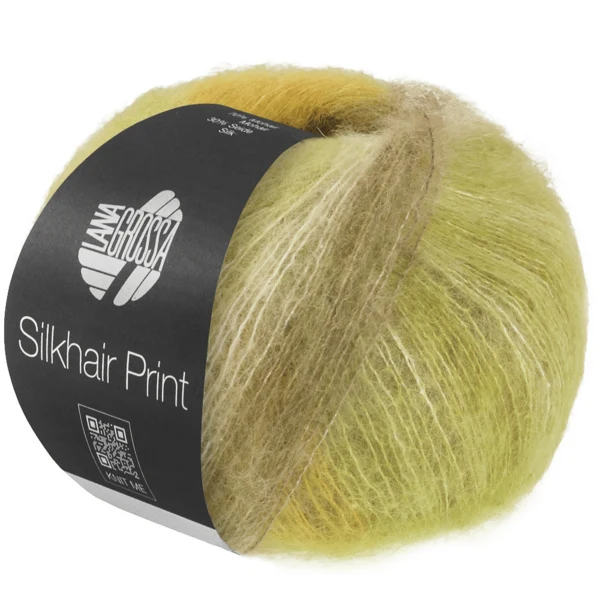 Lana Grossa Silkhair Print 433 Lima/amarillo/taupe/beige claro