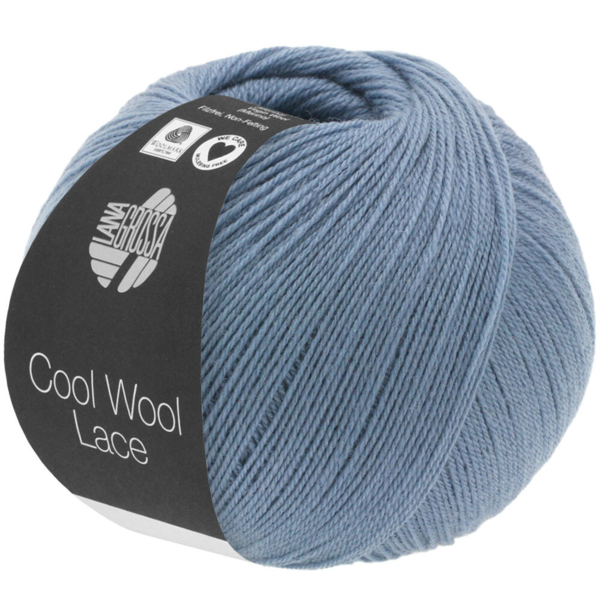 Lana Grossa Cool Wool Lace 02 Azul Paloma