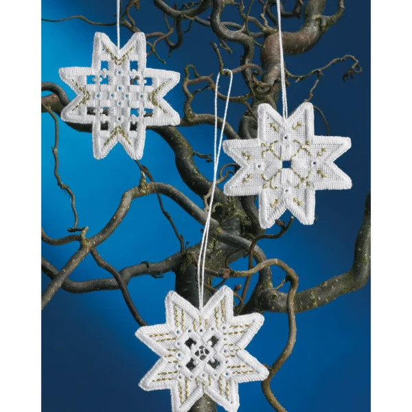 Estrellas de Navidad paquete de 3 8x8 cm