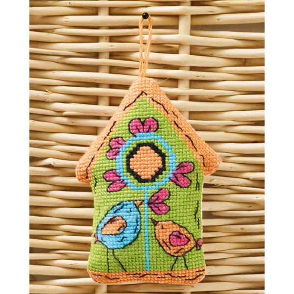 Casa para pájaros verde 7x9 cm