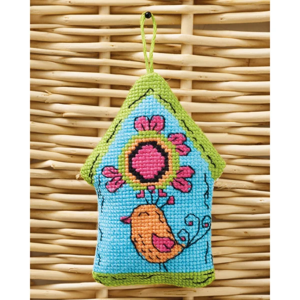 Casa para pájaros azul 7x9cm