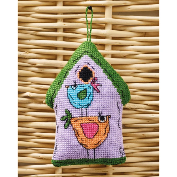 Casa para pájaros morada 2 pájaros 7x9 cm
