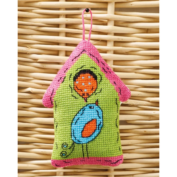 Casa para pájaros verde 2 pájaros 7 x 9 cm