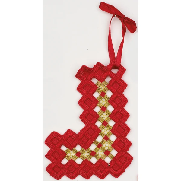 Hardanger Navideño Rojo 9 x 9 cm