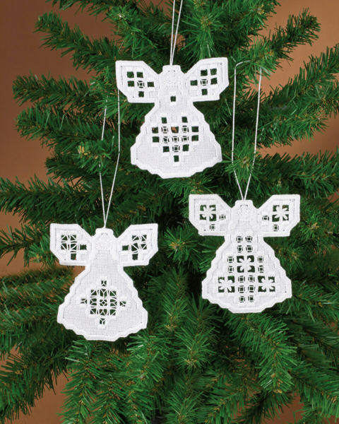 Kit de bordado Hardanger ángeles 3 paquetes 10 x 10 cm