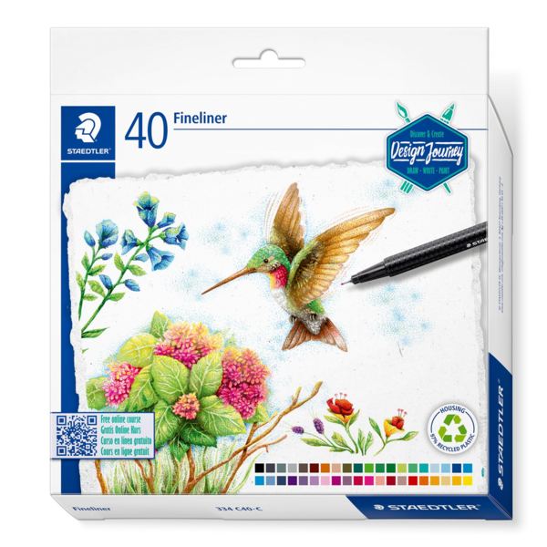 STAEDTLER Tripus Fineliner 334, 40 uds