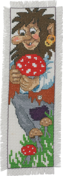 Kit de bordado marcador de libros Papá Troll 7 x 22 cm