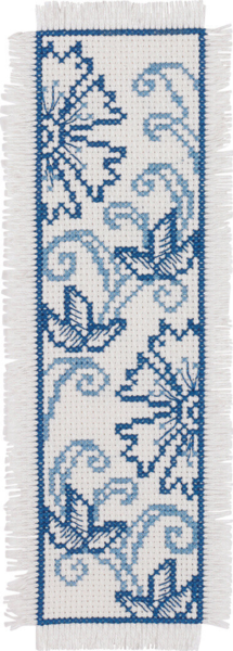 Kit de bordado Flor azul 7 x 22 cm