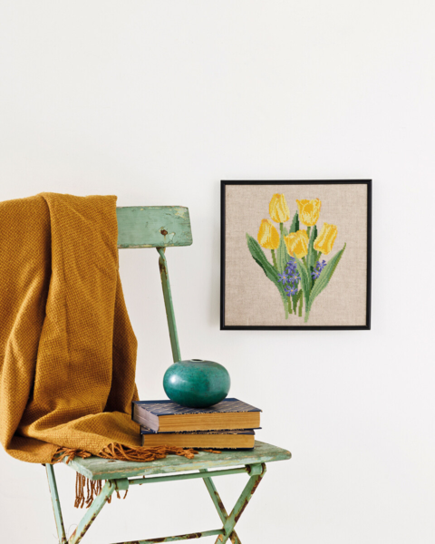 Kit de bordado Tulipanes amarillos R5796 30 x 30 cm