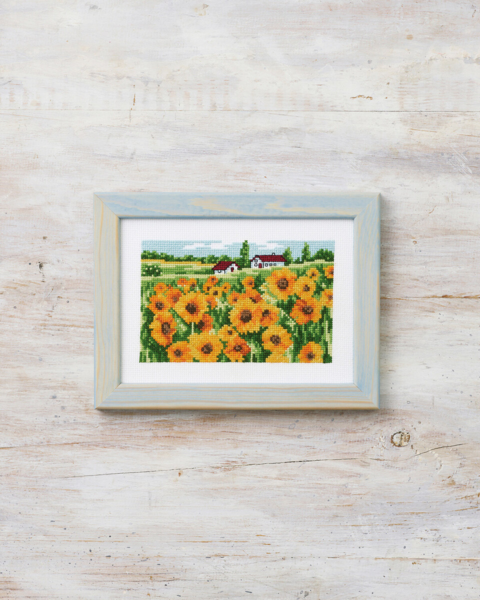 Kit de bordado Campo de Girasoles 18 x 13 cm