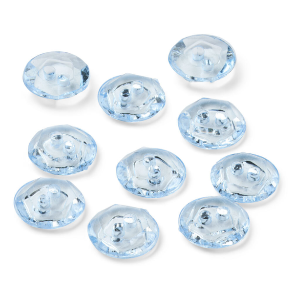 LindeHobby Botones de Cristal, Azul Cielo, 12 mm, 10 uds